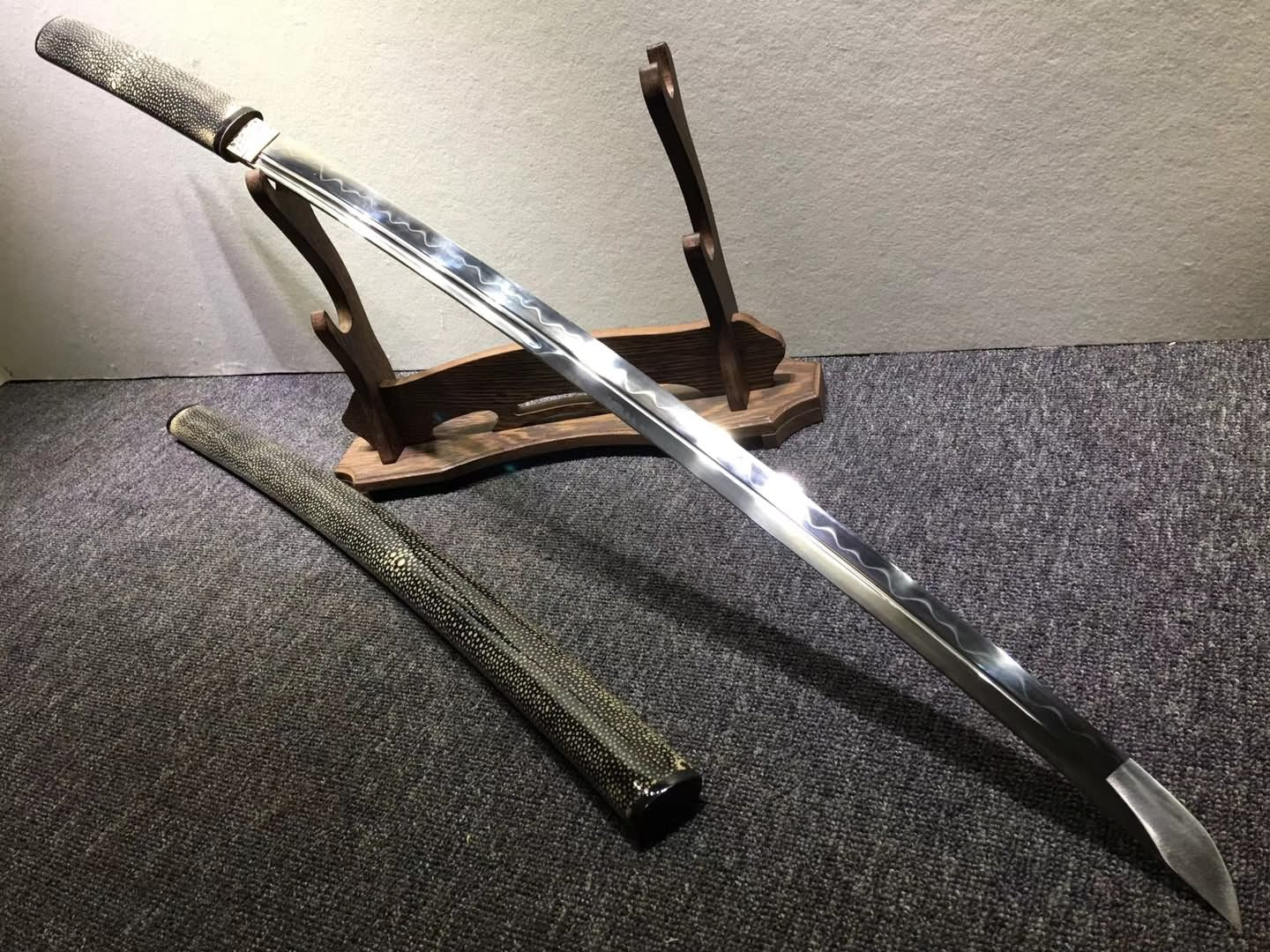 Samurai sword,High carbon steel burn blade,Skin saya - Chinese sword shop