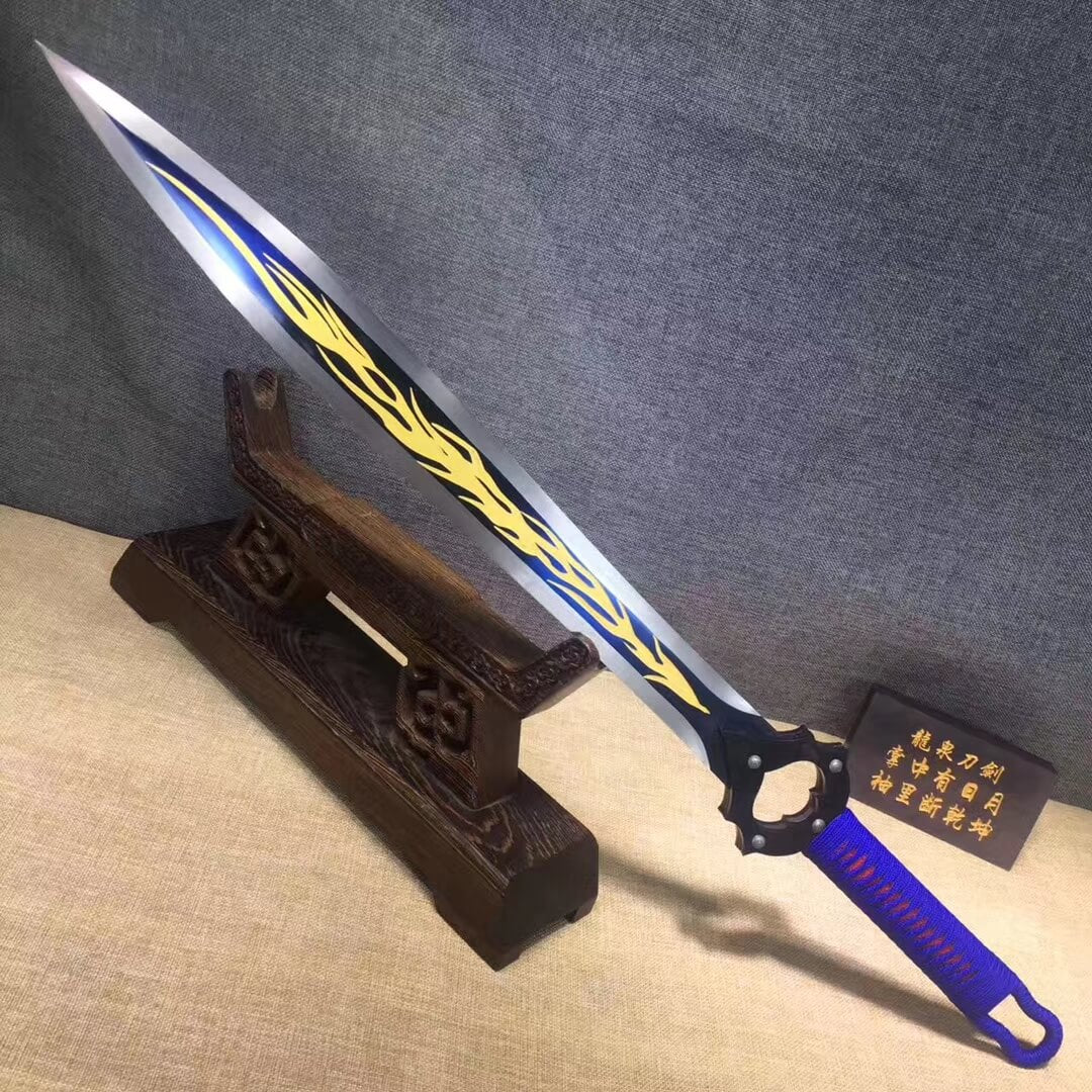 Cosplay sword,High carbon steel blue blade,PU scabbard&Handmade art - Chinese sword shop