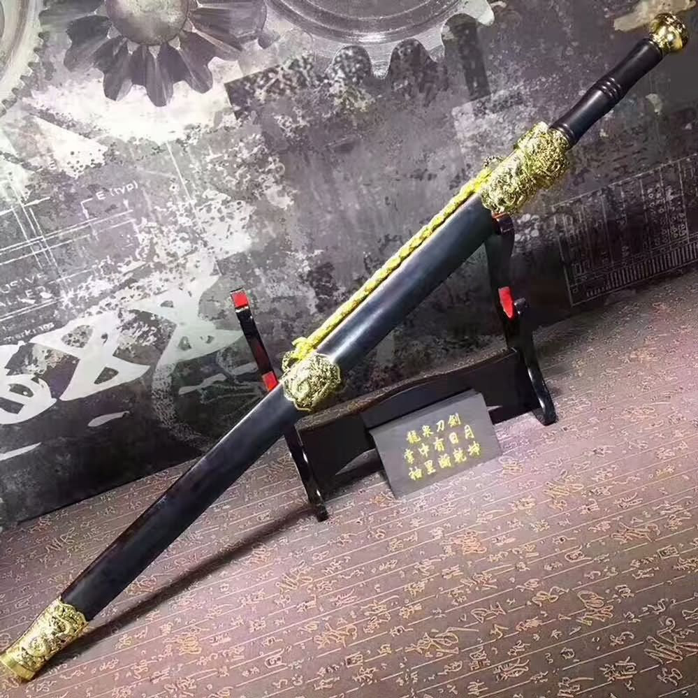 Jinlong sword,High manganese steel blade,Black scabbard,Alloy fittings - Chinese sword shop