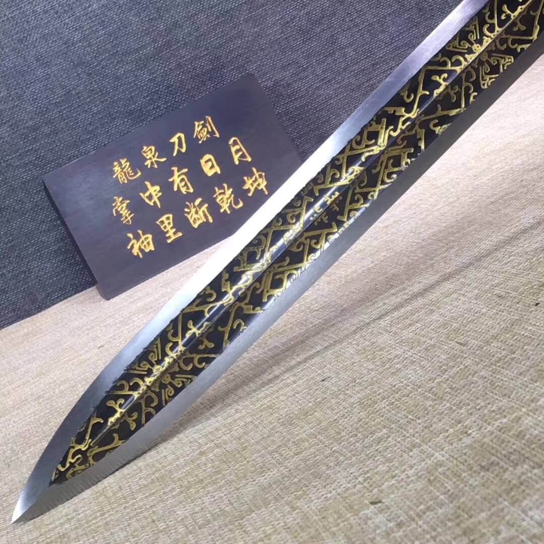 Supreme sword,High manganese steel etch blade,Black wood,Alloy fittings - Chinese sword shop