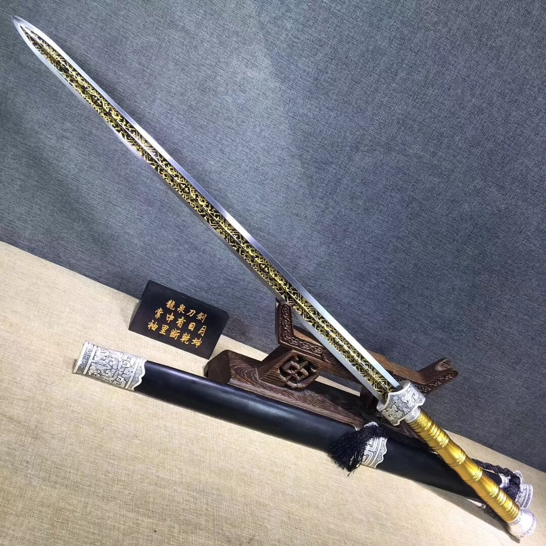 Supreme sword,High manganese steel etch blade,Black wood,Alloy fittings - Chinese sword shop